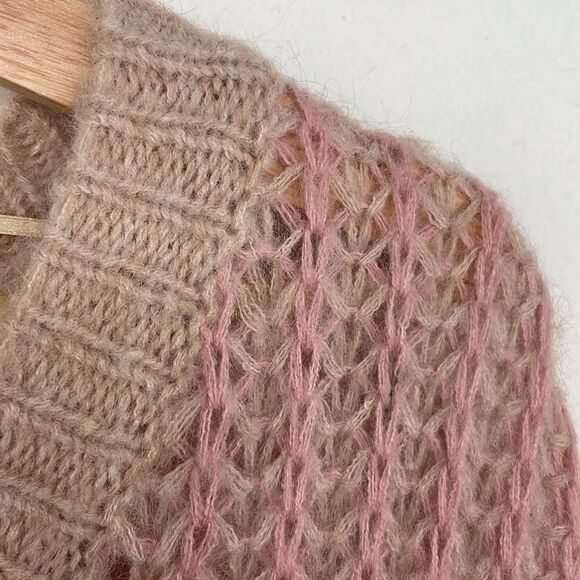 Democracy Chunky Knit V Neck Striped Relaxed Fit Sweater Pullover size XL - Picture 5 of 12